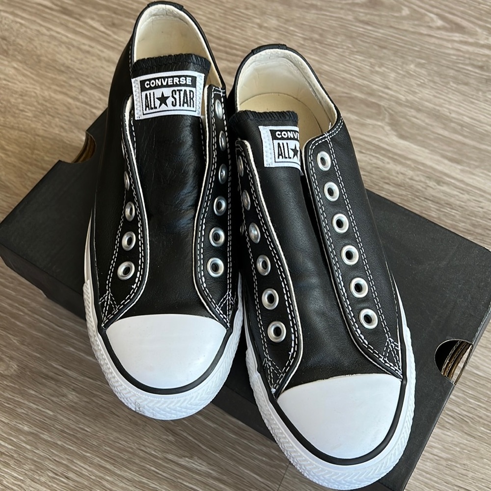 Converse black leather